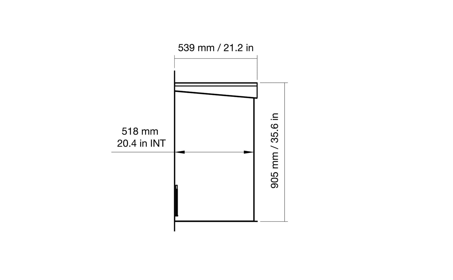 EcoSmart Fire Heritage 42SS Fireplace Insert dimensions drawing