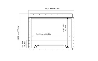 EcoSmart Fire Heritage 56SS Fireplace Insert dimensions drawing