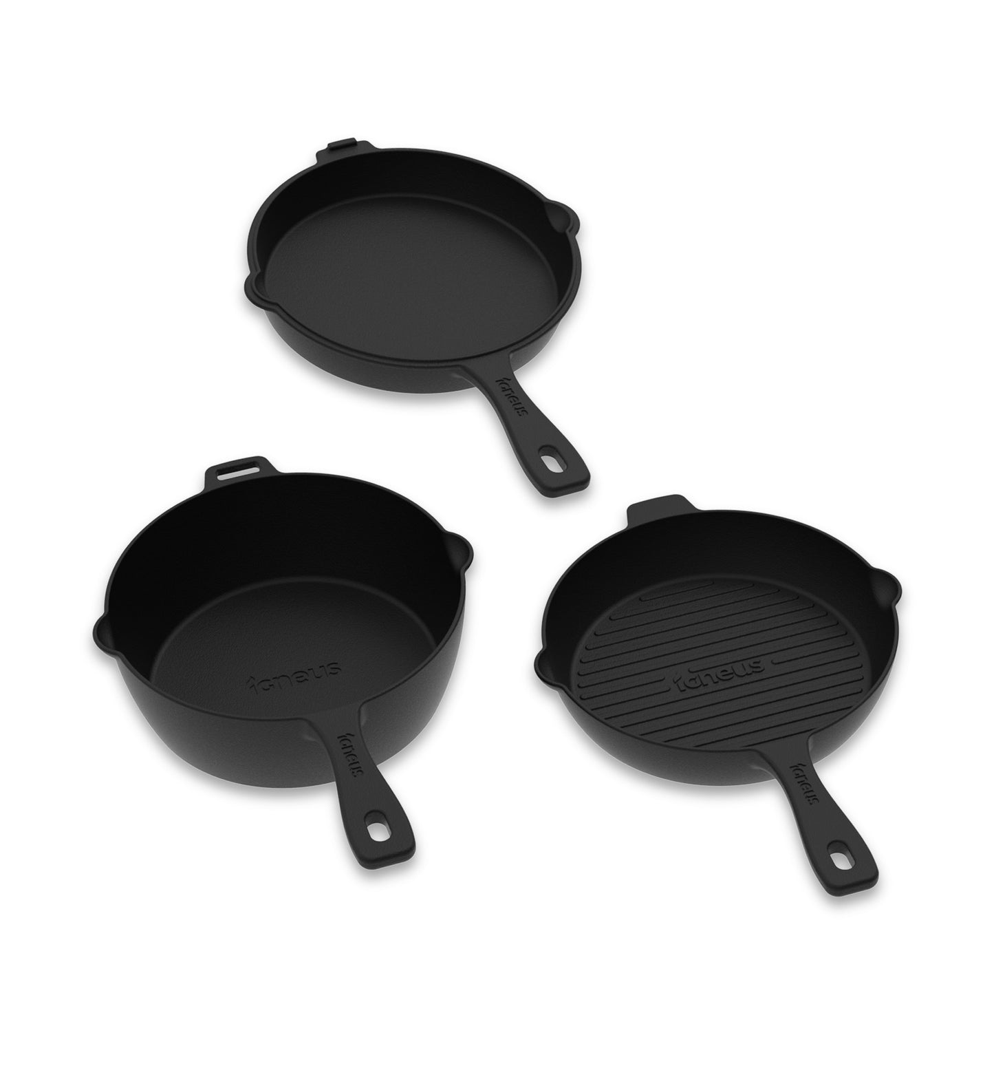 Optional Accessories 3 Part Cast Iron Pan Set