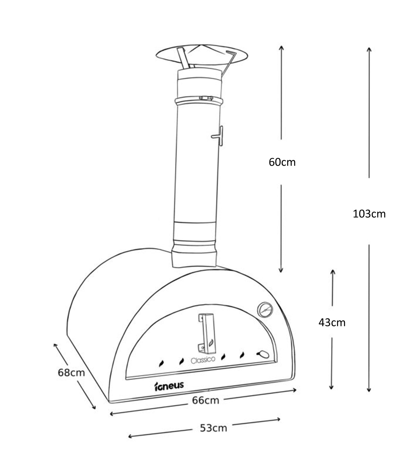 Igneus Classico Wood Fired Pizza Oven | Pro Accessory Bundle