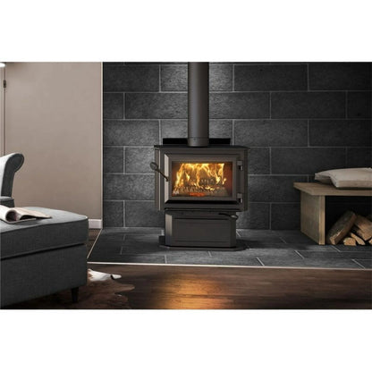 Medium Sized Single Door Wood Burning Stove Insert with 1800 Sq Ft Max Heating Space