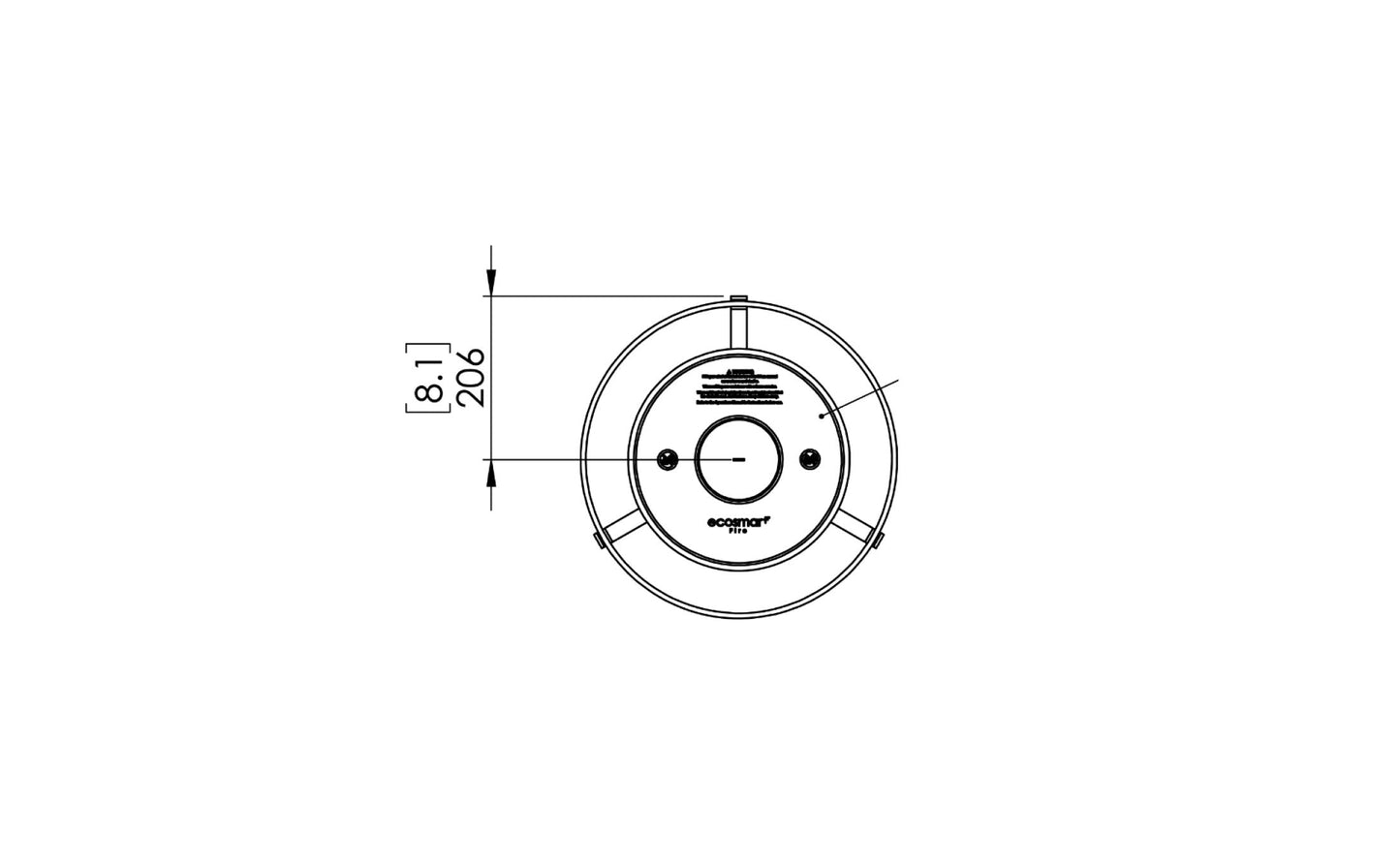 EcoSmart Fire Pillar 3L Designer Fireplace dimensions drawing