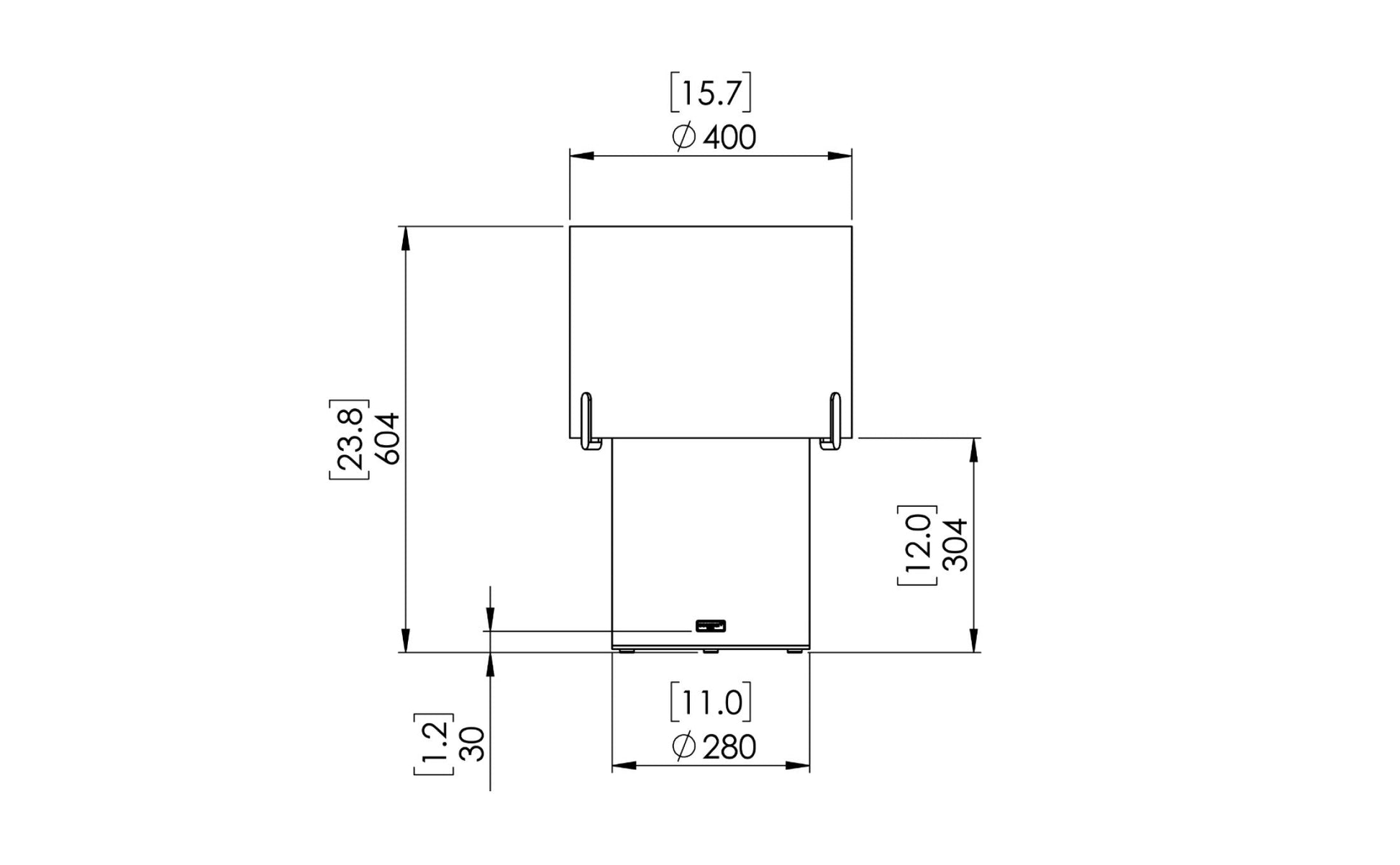 EcoSmart Fire Pillar 3T Designer Fireplace dimensions drawing