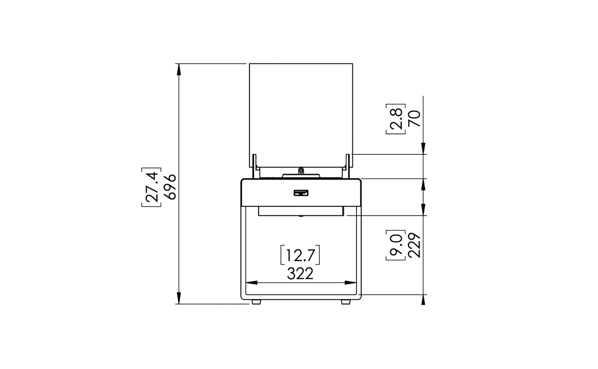 EcoSmart Fire Pop 3L Designer Fireplace