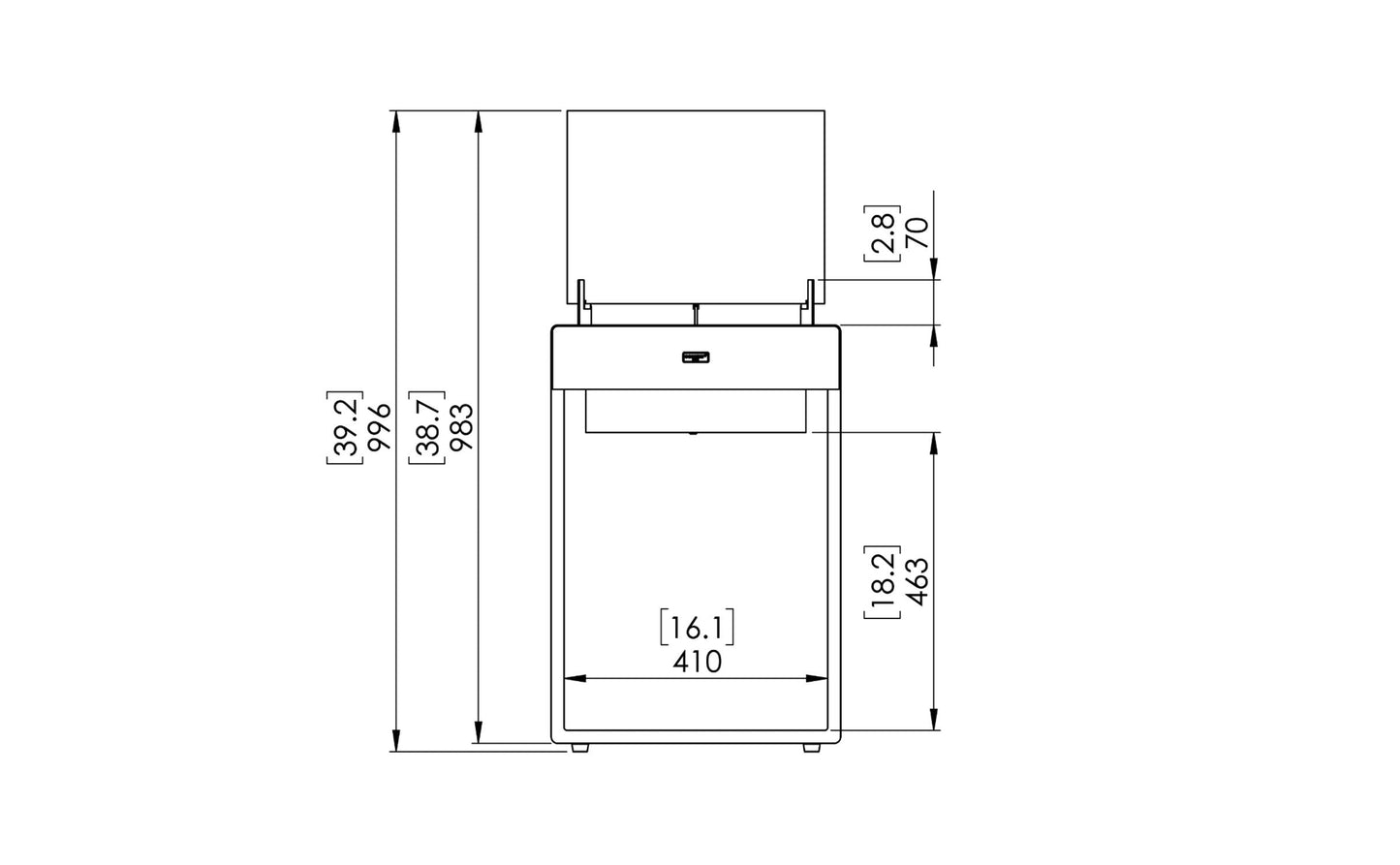 EcoSmart Fire Pop 8T Designer Fireplace