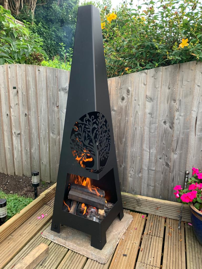 Tree of Life Steel Chiminea