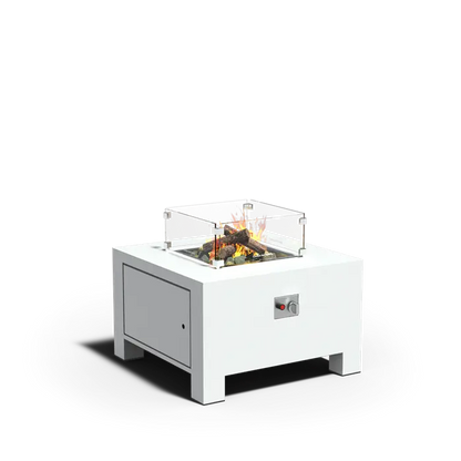 Adezz Brann Square Outdoor Fire Table | Corten Steel or Aluminium | Gas-Fired with Electric Ignition Aluminium