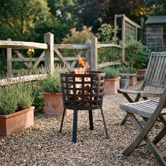 Gardeco Aragon Cast Iron Fire Basket with BBQ Grill