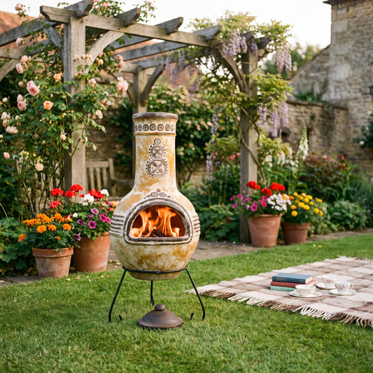 Gardeco Azteca Mexican Clay Chimenea