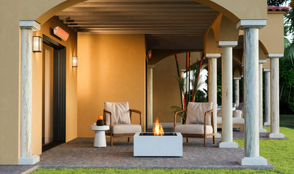 EcoSmart Fire Base 30 Fire Pit Table, 78cm, Concrete or Teak, Indoor and Outdoor, Bioethanol or Gas