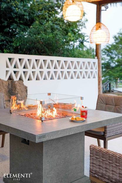 Elementi Birmingham Gas Fire Pit Dining Table | Light Grey