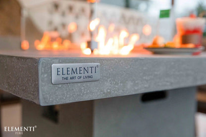 Elementi Birmingham Gas Fire Pit Dining Table | Light Grey