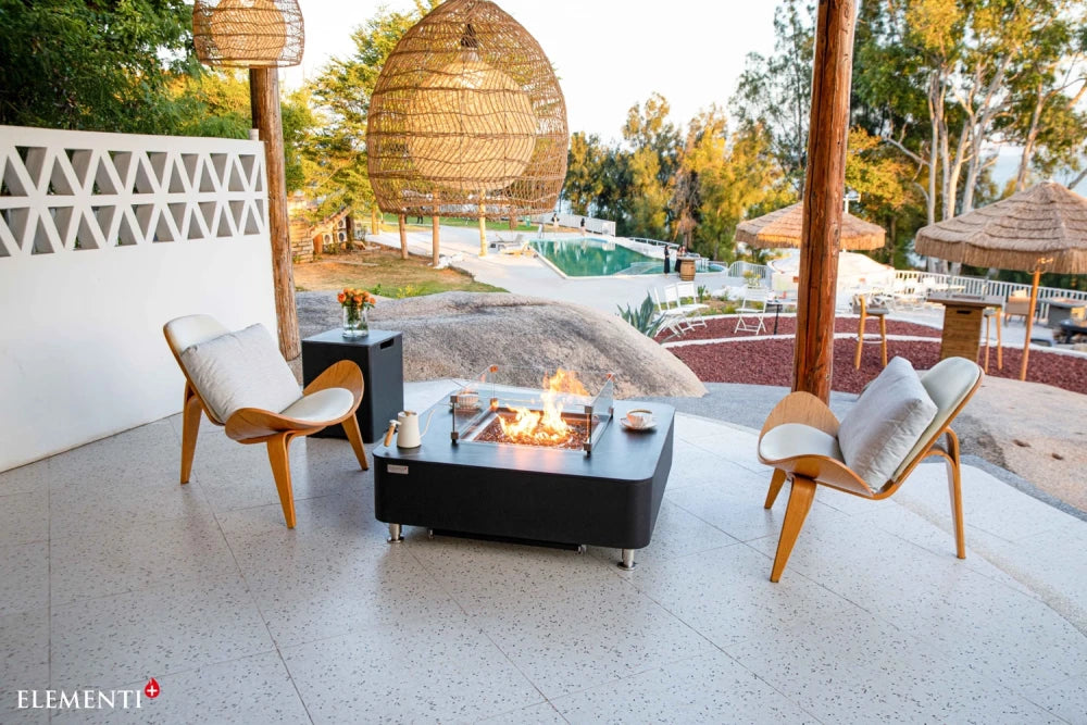 Elementi Copenhagen Porcelain Top Gas Fire Pit Table | Bulgaria Black