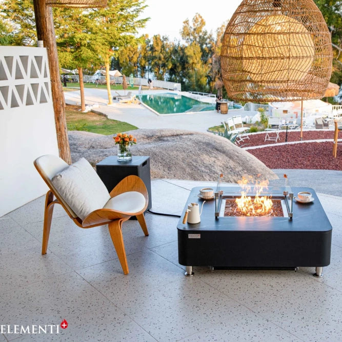 Elementi Copenhagen Porcelain Top Gas Fire Pit Table | Bulgaria Black