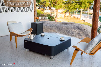Elementi Copenhagen Porcelain Top Gas Fire Pit Table | Bulgaria Black