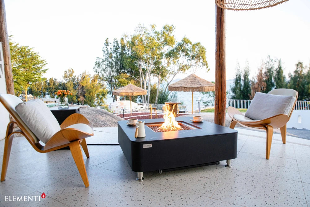 Elementi Copenhagen Porcelain Top Gas Fire Pit Table | Bulgaria Black