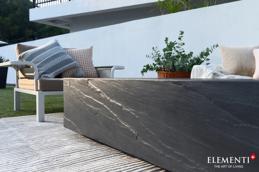 Elementi Cape Town Gas Fire Pit Table | Slate Black