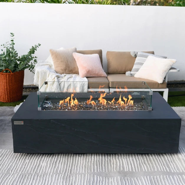 Elementi Cape Town Gas Fire Pit Table | Slate Black
