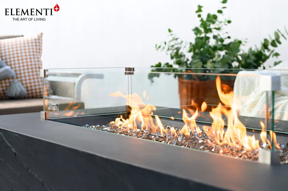 Elementi Cape Town Gas Fire Pit Table | Slate Black
