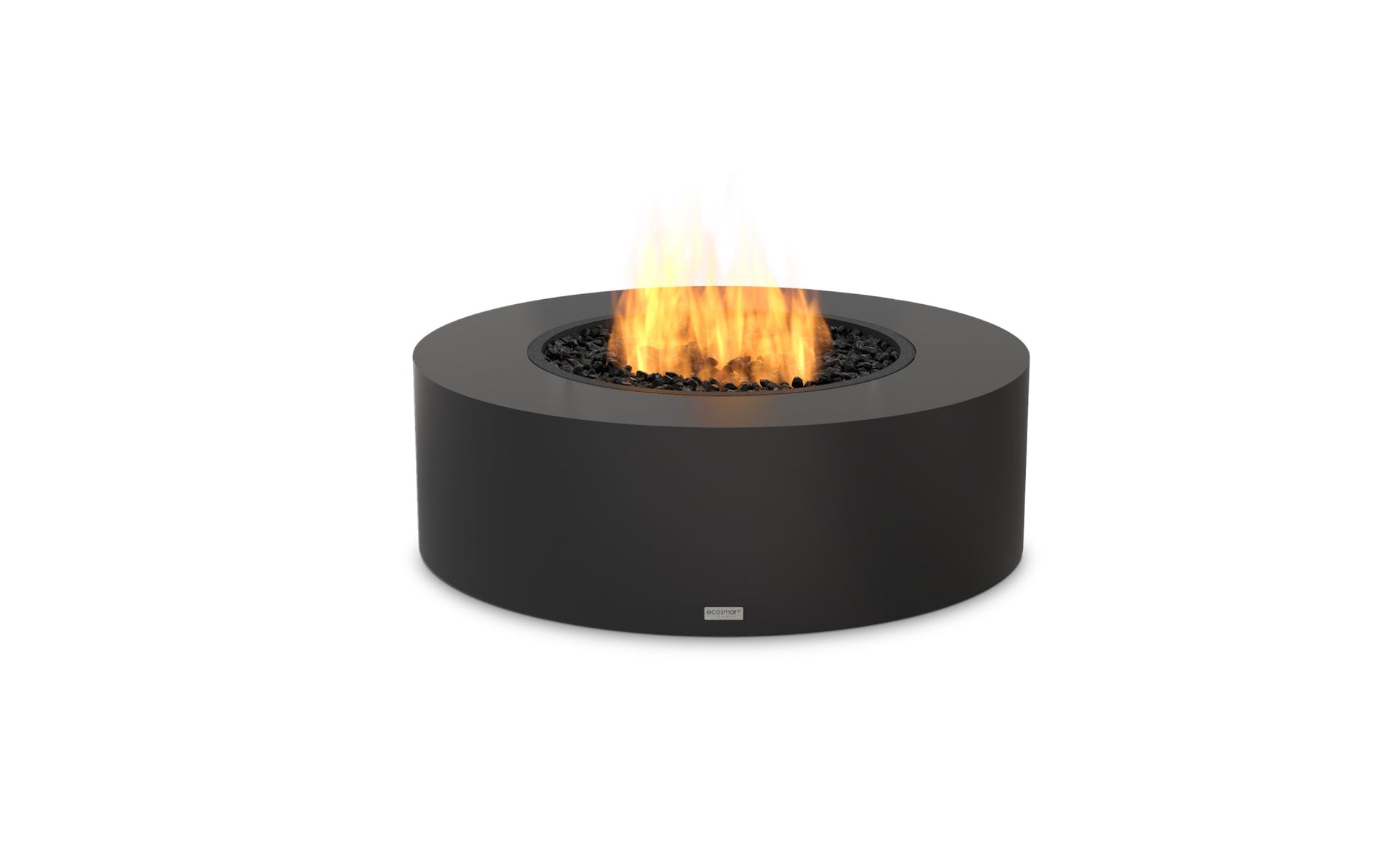 EcoSmart Fire Ark 40 Round Fire Pit Table, 100cm, Concrete or Teak, Indoor and Outdoor, Bioethanol or Gas Graphite