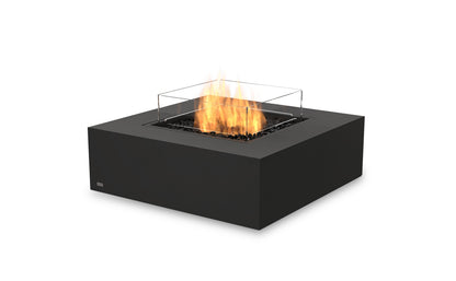 EcoSmart Fire Base 40 Square Fire Pit Table, 100cm, Concrete or Teak, Indoor and Outdoor, Bioethanol or Gas Graphite