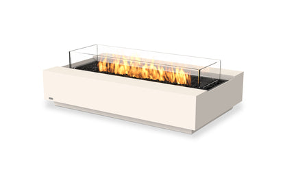EcoSmart Fire Cosmo 50 Rectangular Fire Pit Table, Concrete or Teak, Bioethanol or Gas Bone