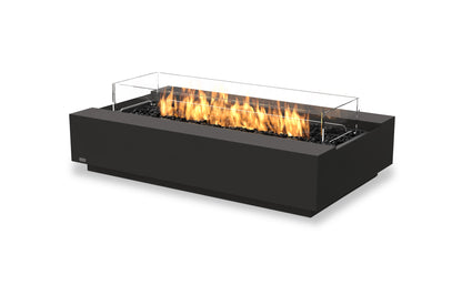 EcoSmart Fire Cosmo 50 Rectangular Fire Pit Table, Concrete or Teak, Bioethanol or Gas Graphite