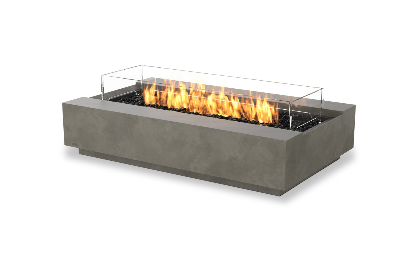 EcoSmart Fire Cosmo 50 Rectangular Fire Pit Table, Concrete or Teak, Bioethanol or Gas Natural