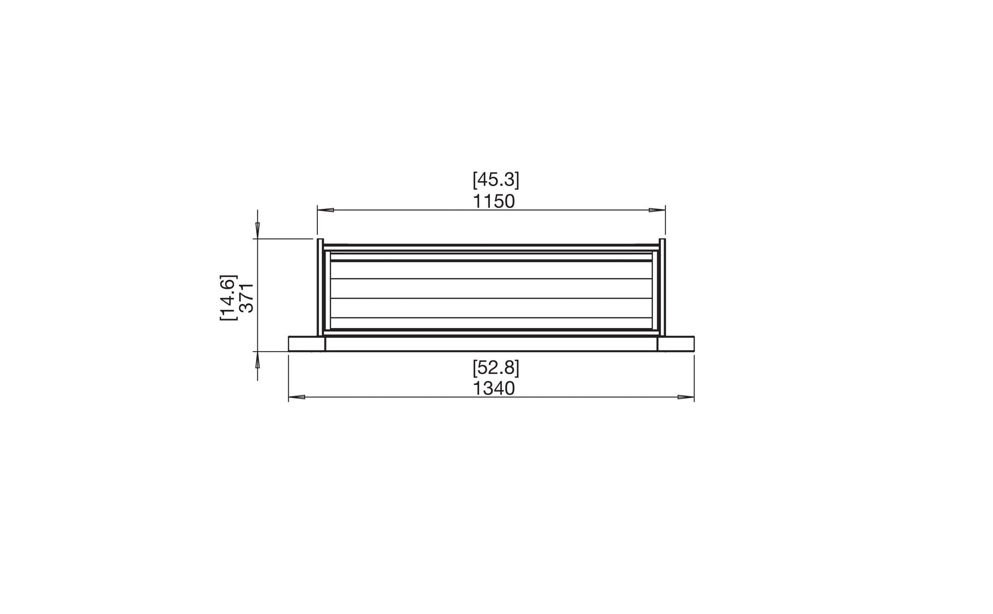 EcoSmart Fire Firebox 1100CV Fireplace Insert dimensions drawing