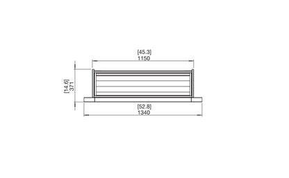 EcoSmart Fire Firebox 1100CV Fireplace Insert dimensions drawing