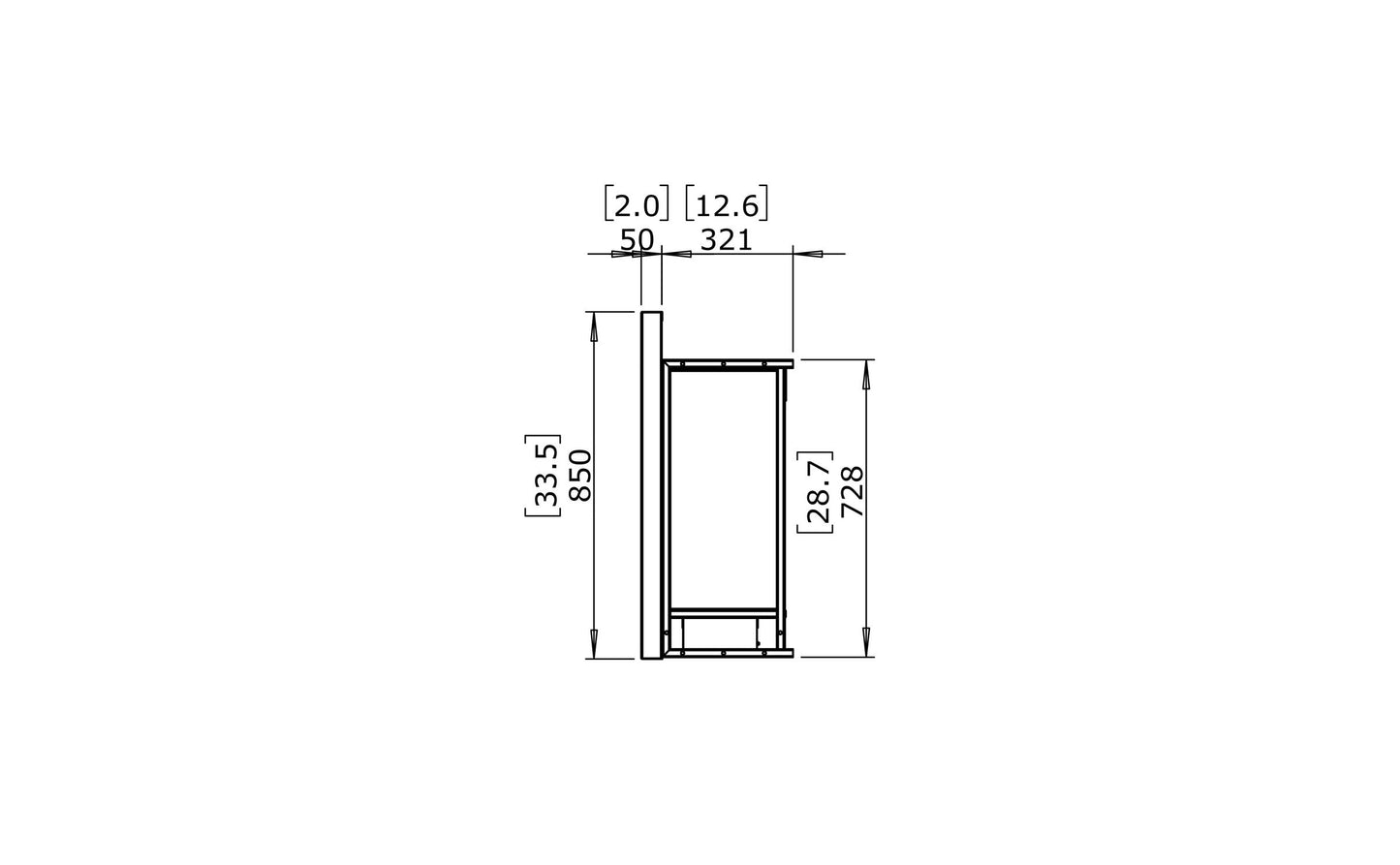 EcoSmart Fire Firebox 1400CV Fireplace Insert dimensions drawing