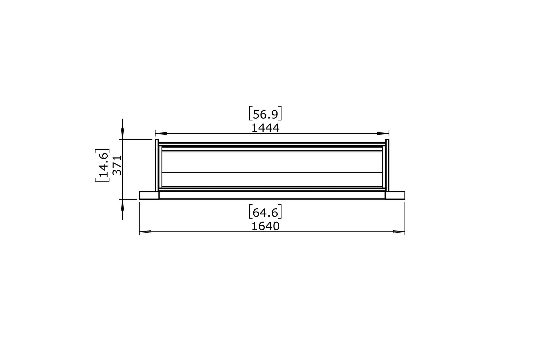 EcoSmart Fire Firebox 1400CV Fireplace Insert dimensions drawing
