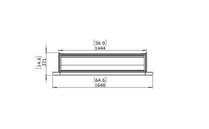 EcoSmart Fire Firebox 1400CV Fireplace Insert dimensions drawing