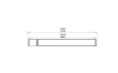 EcoSmart Fire Flex 140SS Fireplace Insert dimensions drawing
