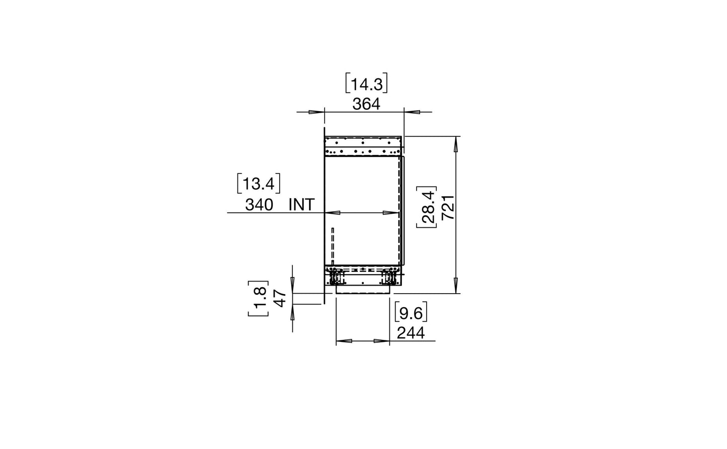 EcoSmart Fire Flex 18SS Fireplace Insert dimensions drawing