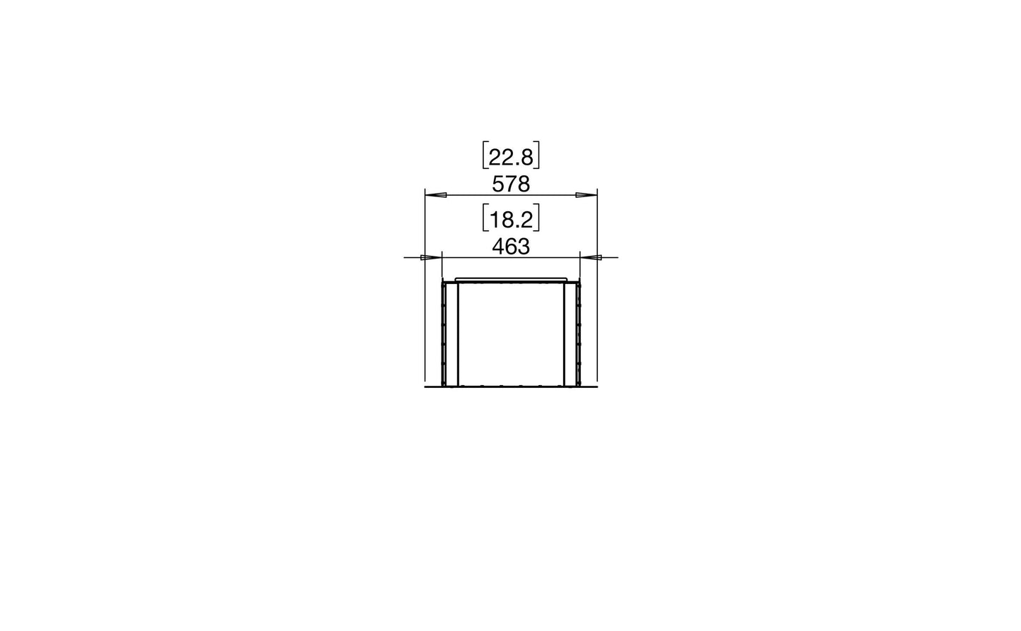 EcoSmart Fire Flex 18SS Fireplace Insert dimensions drawing
