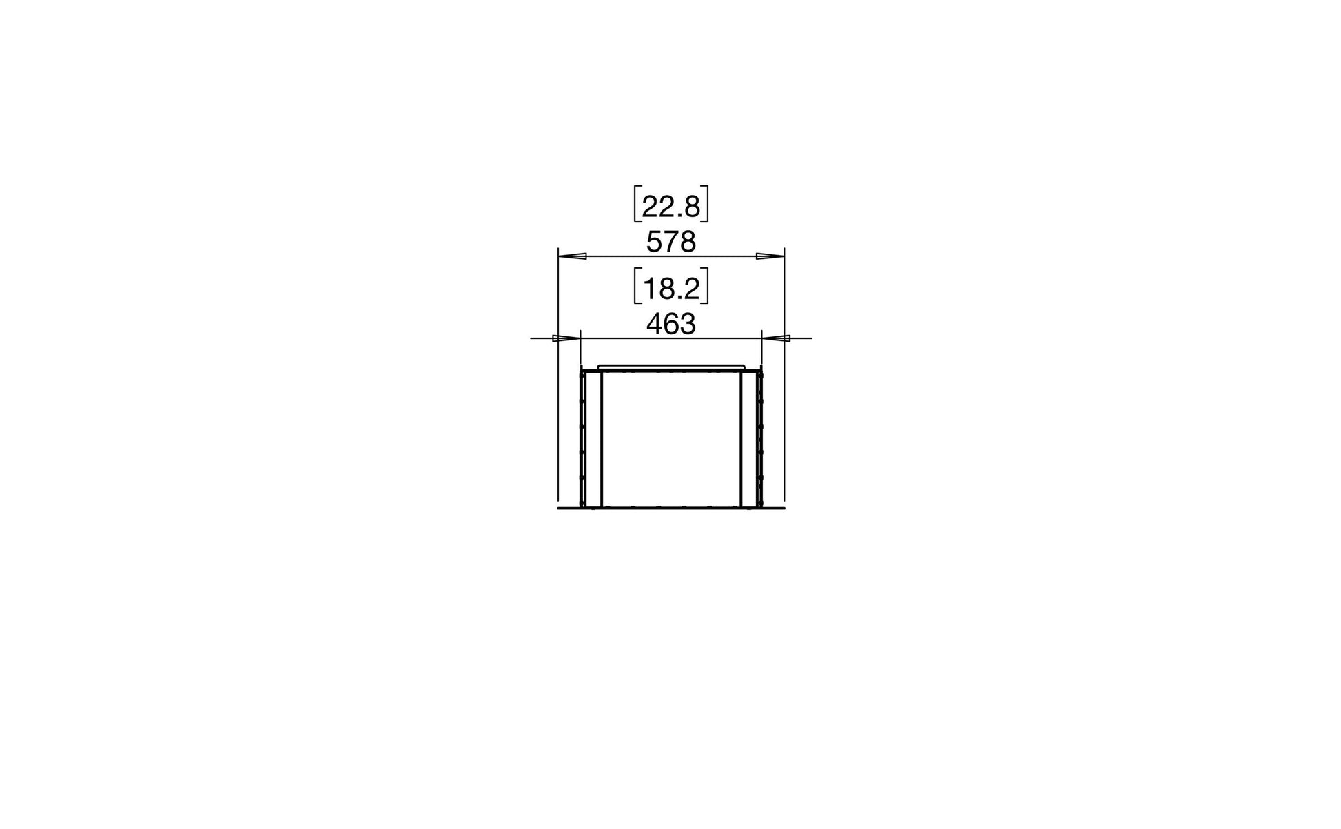 EcoSmart Fire Flex 18SS Fireplace Insert dimensions drawing