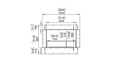 EcoSmart Fire Flex 32SS Fireplace Insert dimensions drawing