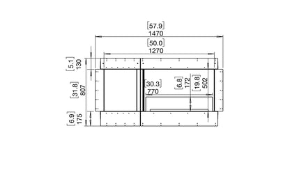EcoSmart Fire Flex 50SS Fireplace Insert dimensions drawing