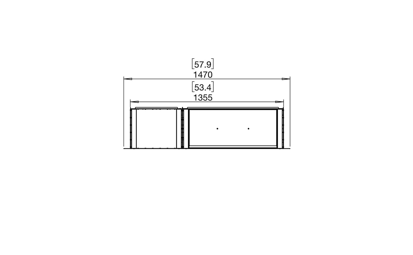 EcoSmart Fire Flex 50SS Fireplace Insert dimensions drawing