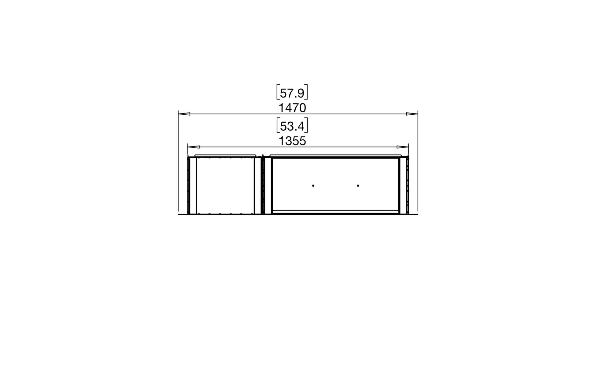 EcoSmart Fire Flex 50SS Fireplace Insert dimensions drawing