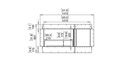 EcoSmart Fire Flex 50SS Fireplace Insert dimensions drawing