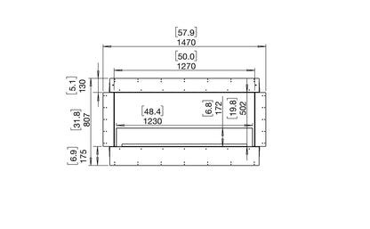 EcoSmart Fire Flex 50SS Fireplace Insert dimensions drawing