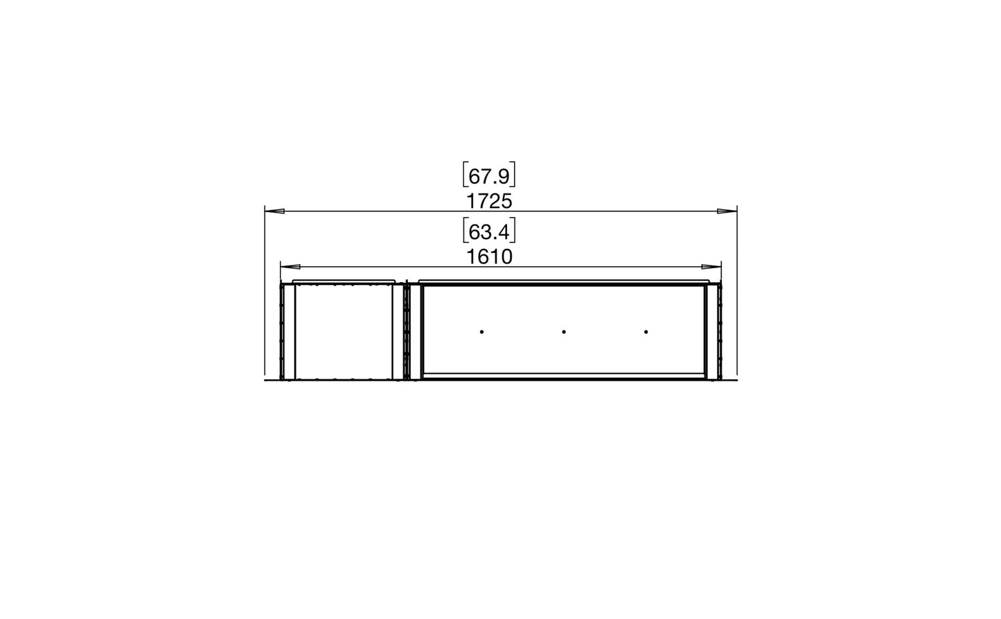 EcoSmart Fire Flex 60SS Fireplace Insert dimensions drawing