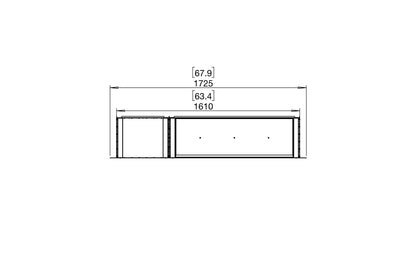 EcoSmart Fire Flex 60SS Fireplace Insert dimensions drawing