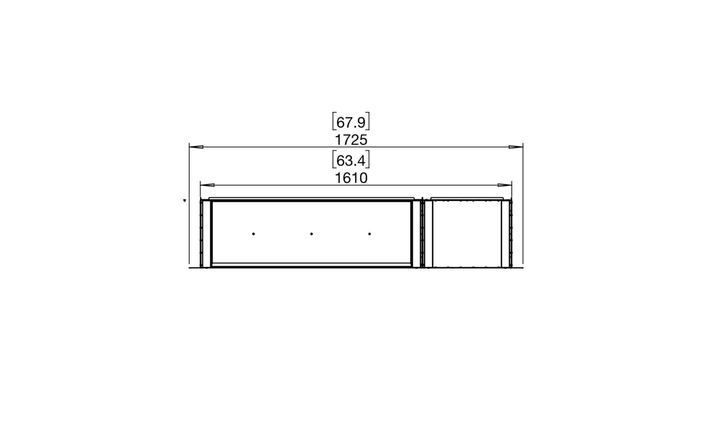 EcoSmart Fire Flex 60SS Fireplace Insert dimensions drawing