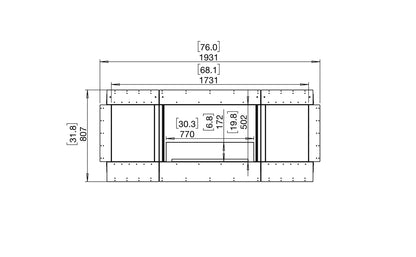 EcoSmart Fire Flex 68SS Fireplace Insert dimensions drawing