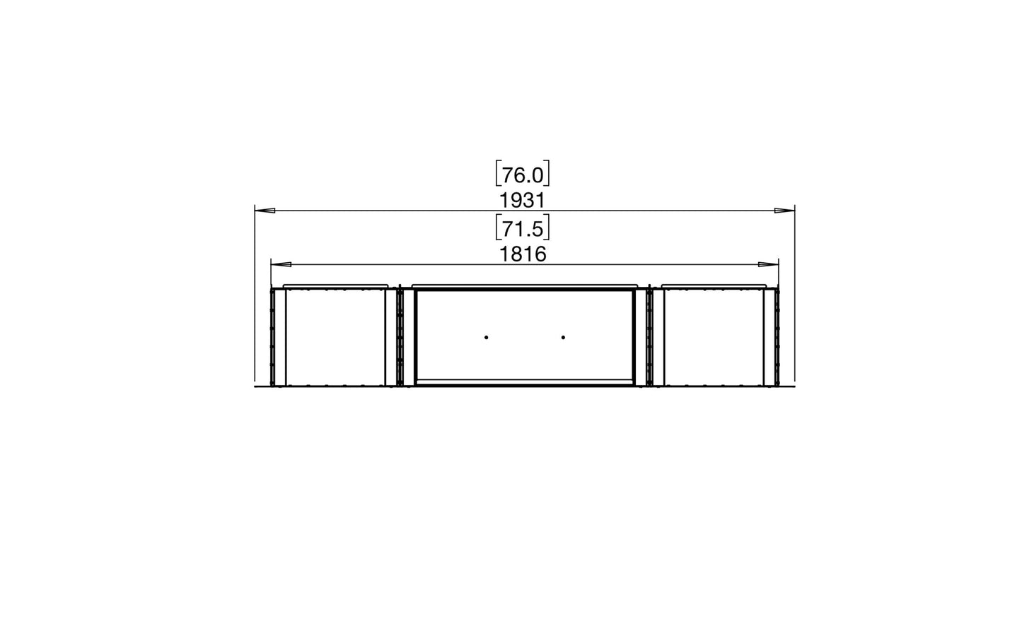 EcoSmart Fire Flex 68SS Fireplace Insert dimensions drawing