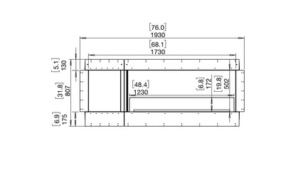 EcoSmart Fire Flex 68SS Fireplace Insert dimensions drawing