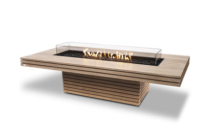 EcoSmart Fire Gin 90 (Chat) Fire Pit Table Teak